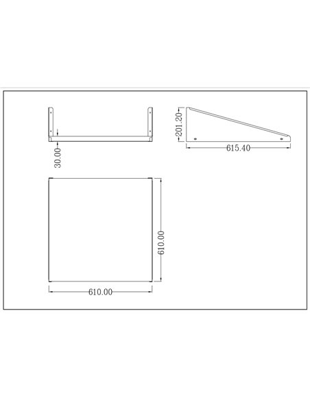 Microwave Shelf Stainless steel 600x600mm | Stalwart DA-MWS2424