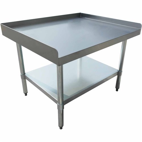 Commercial Equipment Stand / Low Height Table Stainless Steel Bottom shelf 3 Side Upstand 600x600x600mm | Stalwart DA-EES2448