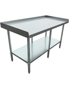 Commercial Equipment Stand / Low Height Table Stainless Steel Bottom shelf 3 Side Upstand 1500x600x600mm | Stalwart DA-EES2460