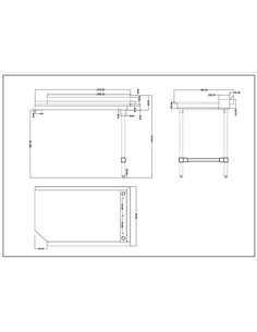 Commercial Stainless steel Pass Through Dishwasher Table Right 1219mm Width | Stalwart DA-DCOT3048RIGHT 2