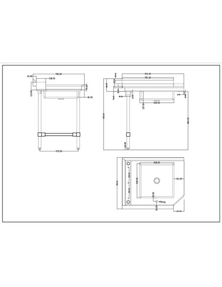 Commercial Stainless steel Pass Through Dishwasher Table with Sink Left 914mm Width | Stalwart DA-DC1T3036LEFTSINK