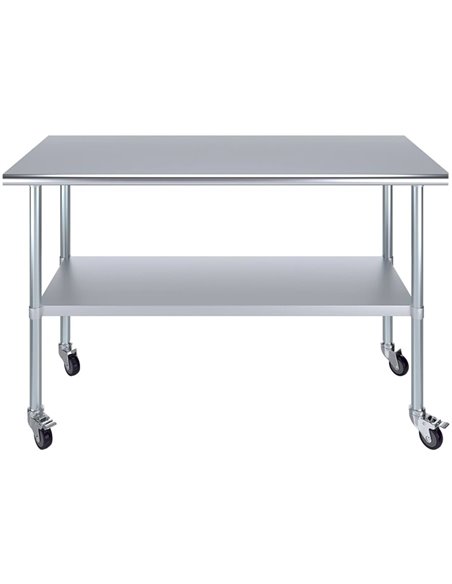 Commercial Mobile Stainless Steel Work Table Bottom shelf 1500x600x900mm | Stalwart DA-WT60150GMOBILE