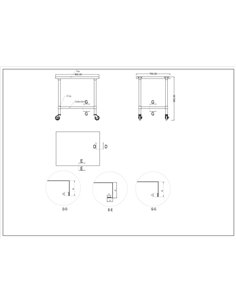 Commercial Mobile Stainless Steel Work Table Bottom shelf 900x700x900mm | Stalwart DA-WT7090GMOBILE 2