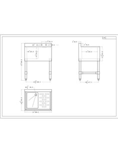 Commercial Sink Stainless steel 1 Bowl Right side Drain board | Stalwart DA-BS1T24R 2