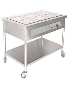 Mobile Food Warming Table 3xGN1/1 | Stalwart DA-PFT12070 2