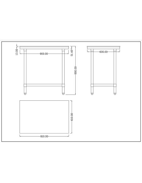 Commercial Stainless Steel Cutting Board Table 900x600x900mm | Stalwart DA-WTC60902G