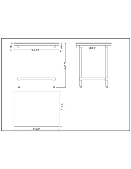 Commercial Stainless Steel Cutting Board Table 900x700x900mm | Stalwart DA-WTC70902G