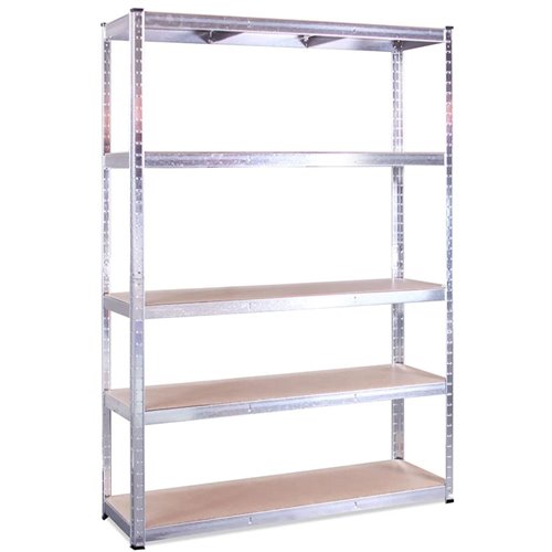 Commercial Galvanized Steel Heavy Duty Shelving Unit 5 Shelves 1375kg Loading Capacity 900x600x1800mm | Stalwart DA-MD9060SILVER