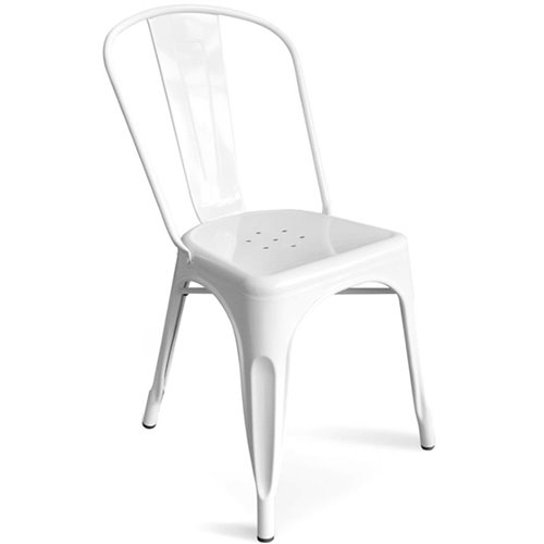 Bistro Dining Chair Steel White Indoors | Stalwart DA-WW60WS