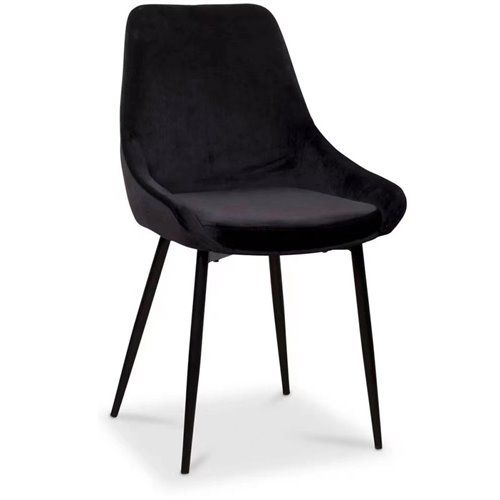 Velvet Dining Chair Black | Stalwart DA-WW187BLACK