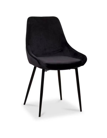 Velvet Dining Chair Black | Stalwart DA-WW187BLACK