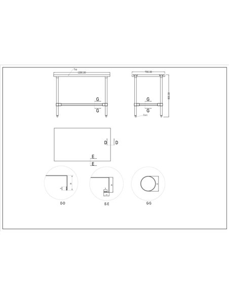 Commercial Stainless Steel Work Table No Bottom shelf 1200x700x900mm | Stalwart DA-WT70120GNU