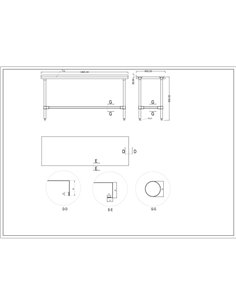 Commercial Stainless Steel Work Table No Bottom shelf with Upstand 1800x600x900mm | Stalwart DA-WT60180GBNU 2
