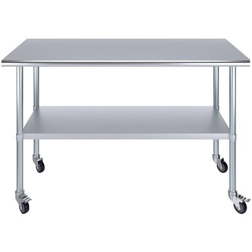 Commercial Mobile Stainless Steel Work Table Bottom shelf 1200x600x900mm | Stalwart DA-WT60120GMOBILE
