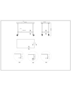 Commercial Mobile Stainless Steel Work Table Bottom shelf 1200x600x900mm | Stalwart DA-WT60120GMOBILE 2