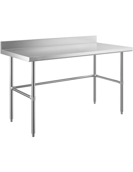 Commercial Stainless Steel Work Table No Bottom shelf with Upstand 1200x600x900mm | Stalwart DA-WT60120GBNU