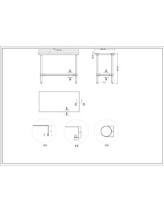 Commercial Stainless Steel Work Table No Bottom shelf with Upstand 1200x600x900mm | Stalwart DA-WT60120GBNU 2