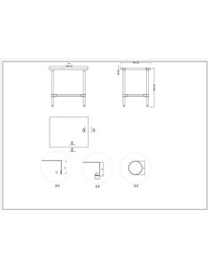 Commercial Stainless Steel Work Table No Bottom shelf with Upstand 900x700x900mm | Stalwart DA-WT7090GBNU 2