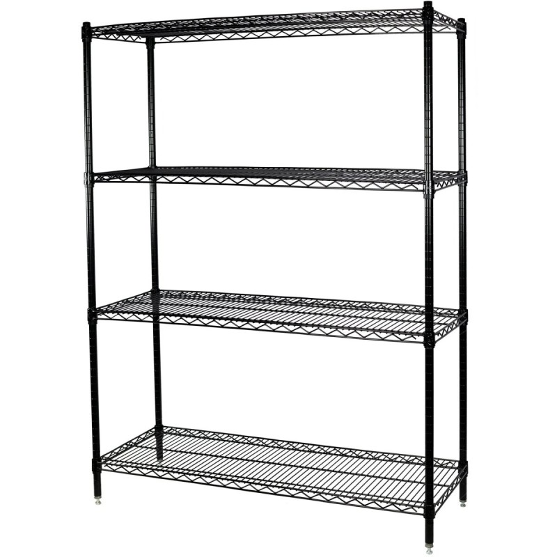 Commercial Shelving Unit 4 Tier 1000kg Width 1200mm Depth 450mm Black ...