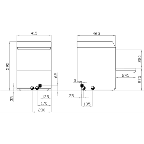 Commercial Glasswasher Premium 350mm basket 30 baskets/hour Rinse Aid dispenser Detergent dispenser & Drain pump 13A | ADX35