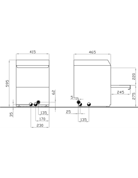 Commercial Glasswasher Premium 350mm basket 30 baskets/hour Rinse Aid dispenser Detergent dispenser & Drain pump 13A | ADX35