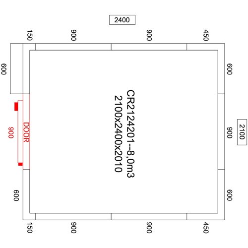 Freezer room with Freezing unit 2100x2400x2010mm Volume 8.0m3 | Stalwart DA-FR2124201