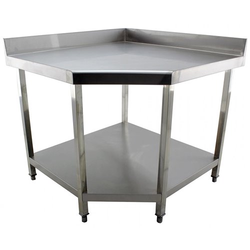 Commercial Work table Corner unit Stainless steel Sides 700mm Upstand | Stalwart DA-GESR107A