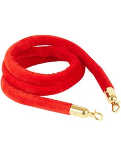 Red Velvet Stanchion Rope with Gold ends 1.5m | Stalwart DA-VR01RG