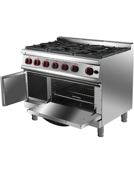 Professional Stainless Steel Gas Range Oven with 6 Burners  | Stalwart DA-HGR776