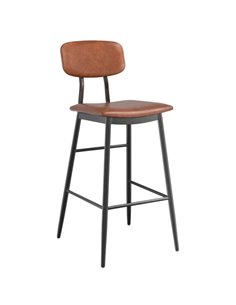 Barstool with Brown Vinyl Backrest &amp Seat | Stalwart DA-GS60606BBROWN