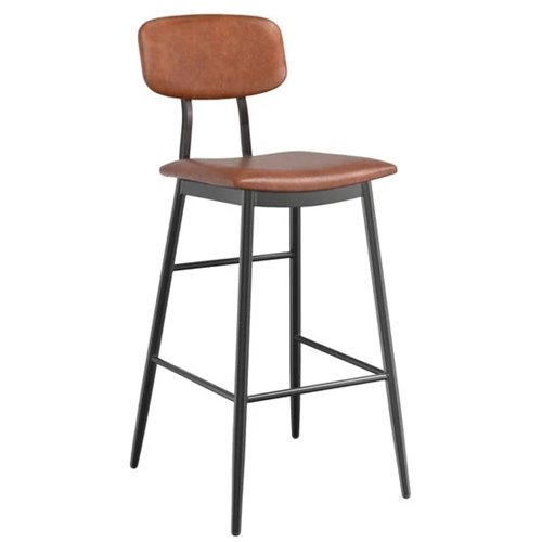 Barstool with Brown Vinyl Backrest &amp Seat | Stalwart DA-GS60606BBROWN