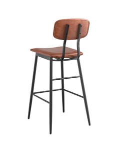 Barstool with Brown Vinyl Backrest &amp Seat | Stalwart DA-GS60606BBROWN 2