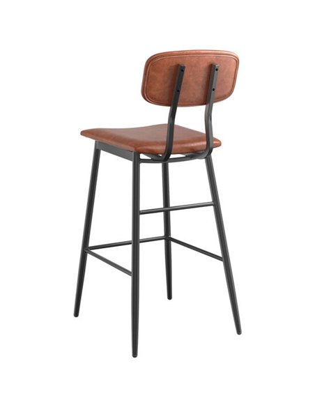 Barstool with Brown Vinyl Backrest &amp Seat | Stalwart DA-GS60606BBROWN