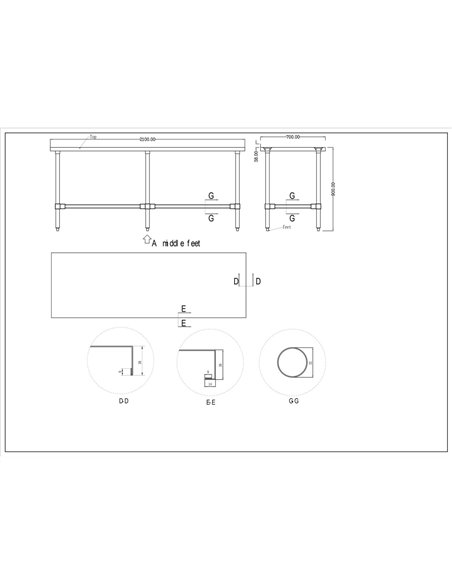 Commercial Stainless Steel Work Table No Bottom shelf with Upstand 2100x700x900mm | Stalwart DA-WT70210GBNU