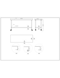 Commercial Mobile Stainless Steel Work Table Bottom shelf 1800x600x900mm | Stalwart DA-WT60180GMOBILE 2