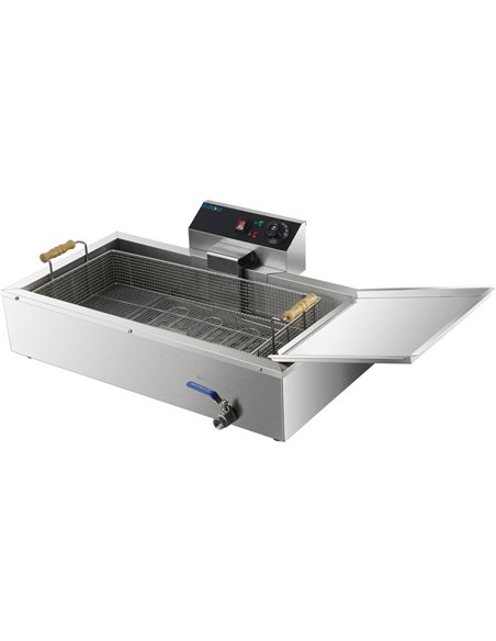 Commercial Fryer Single Electric 13 litre 3.9kW Countertop Drainage tap | Stalwart DA-EF13L