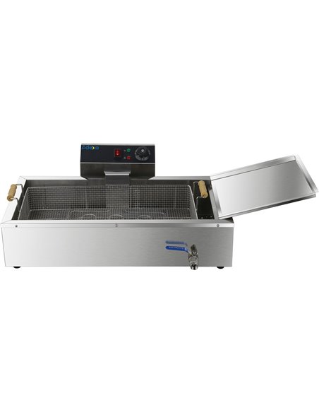 Commercial Fryer Single Electric 13 litre 3.9kW Countertop Drainage tap | Stalwart DA-EF13L