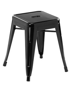 Bistro Low Stool Steel Black Indoors | Stalwart DA-HY505