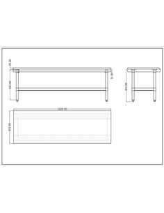 Commercial Equipment Stand / Low Height Table Stainless Steel Bottom shelf 3 Side Upstand 1800x600x600mm | Stalwart DA-EES2472 2