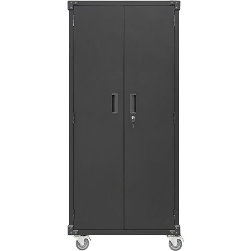 Commercial Storage Cabinet with wheels Black 800x420x1820mm | Stalwart DA-DL10