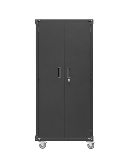 Commercial Storage Cabinet with wheels Black 800x420x1820mm | Stalwart DA-DL10