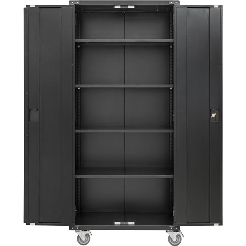 Commercial Storage Cabinet with wheels Black 800x420x1820mm | Stalwart DA-DL10