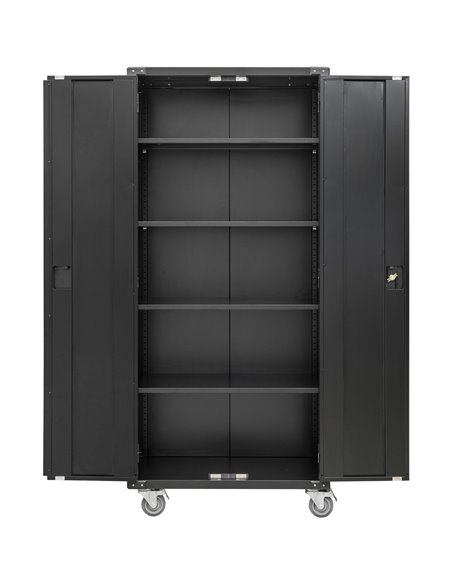 Commercial Storage Cabinet with wheels Black 800x420x1820mm | Stalwart DA-DL10