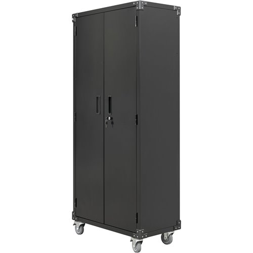 Commercial Storage Cabinet with wheels Black 800x420x1820mm | Stalwart DA-DL10