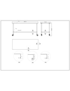 Commercial Mobile Stainless Steel Work Table Bottom shelf 1800x700x900mm | Stalwart DA-WT70180GMOBILE 2