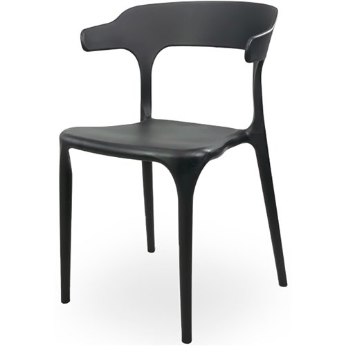 Bistro Dining Chair Plastic Black Indoors &amp Outdoors | Stalwart DA-HYPP04
