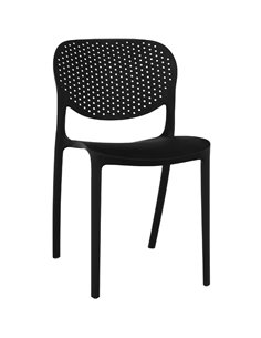Bistro Dining Chair Plastic Black Indoors &amp Outdoors | Stalwart DA-HYPP05