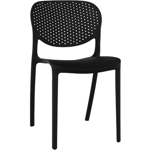 Bistro Dining Chair Plastic Black Indoors &amp Outdoors | Stalwart DA-HYPP05