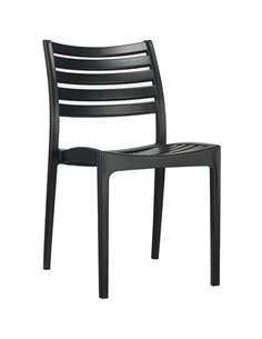 Bistro Dining Chair Plastic Black Indoors &amp Outdoors | Stalwart DA-HYPP02