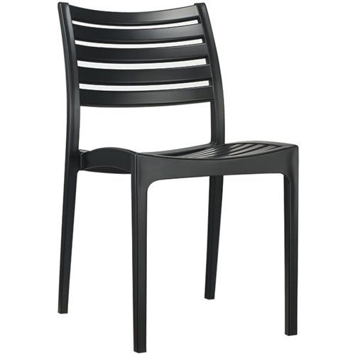 Bistro Dining Chair Plastic Black Indoors &amp Outdoors | Stalwart DA-HYPP02